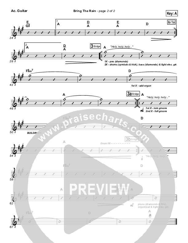 Bring The Rain Acoustic Guitar Sheet Music PDF (MercyMe) PraiseCharts