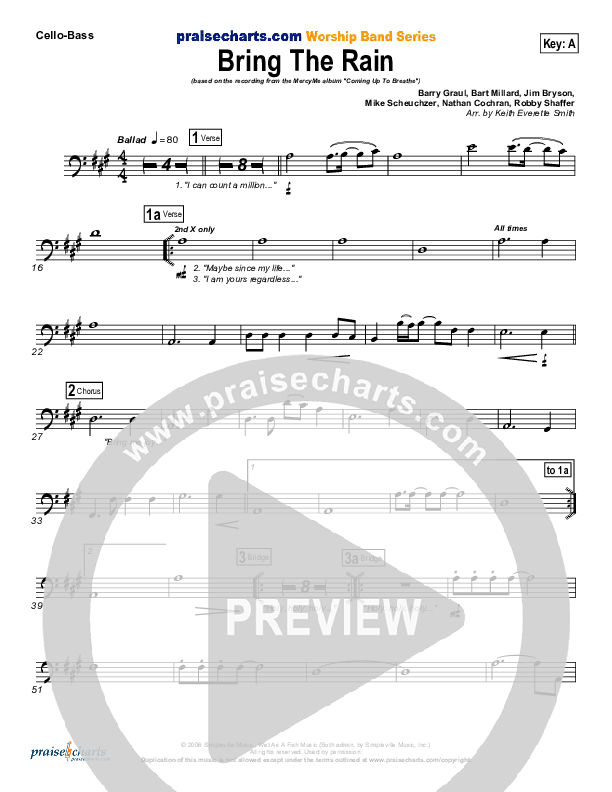 Bring The Rain Cello/Bass (MercyMe)