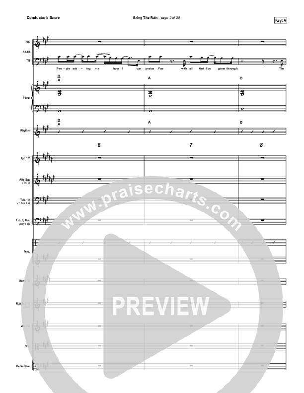 Bring The Rain Conductor's Score (MercyMe)