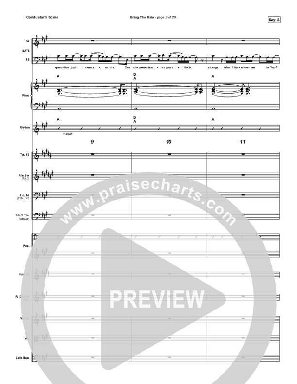 Bring The Rain Conductor's Score (MercyMe)