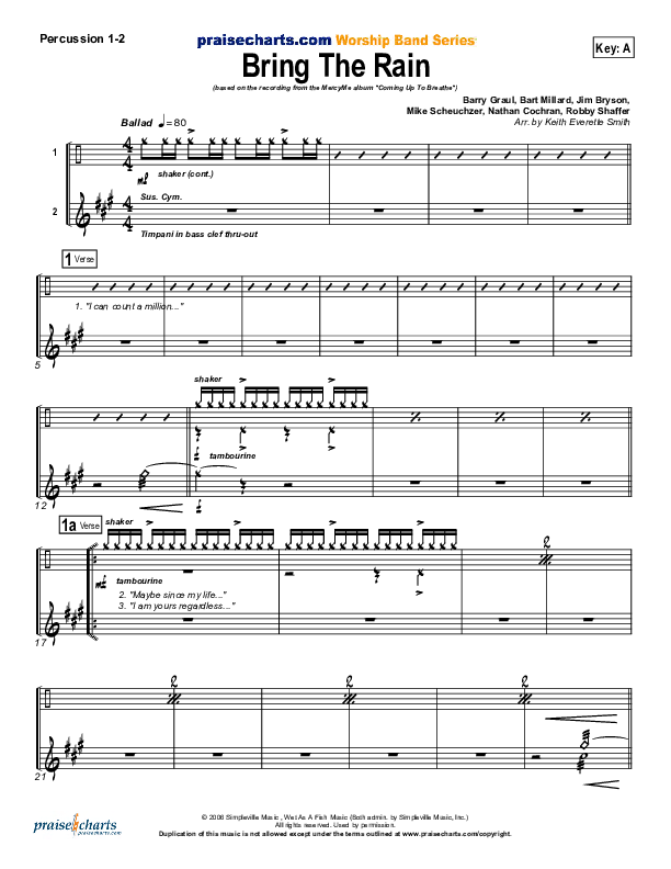 Bring The Rain Percussion 1/2 (MercyMe)