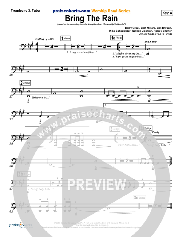 Bring The Rain Trombone 3/Tuba (MercyMe)