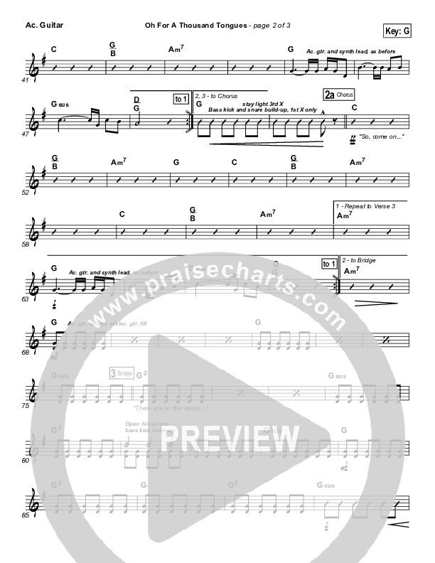 O For A Thousand Tongues To Sing Acoustic Guitar (David Crowder)