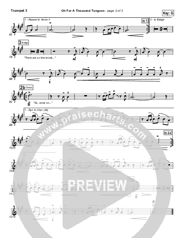 O For A Thousand Tongues To Sing Trumpet 3 (David Crowder)