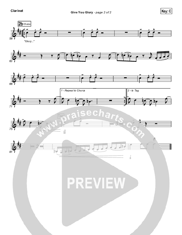 Give You Glory Clarinet (Jeremy Camp)