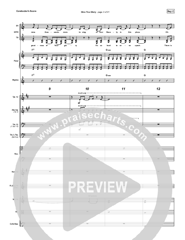 Give You Glory Conductor's Score (Jeremy Camp)