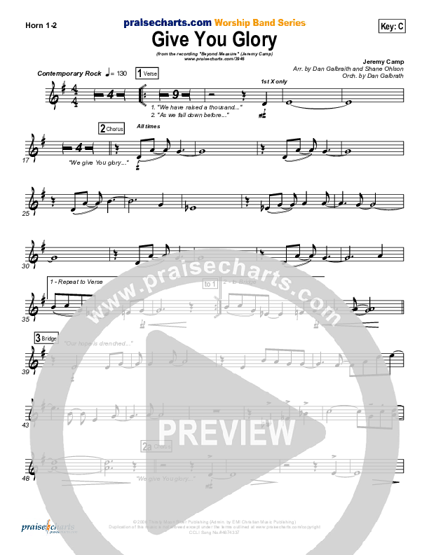 Give You Glory Brass Pack (Jeremy Camp)