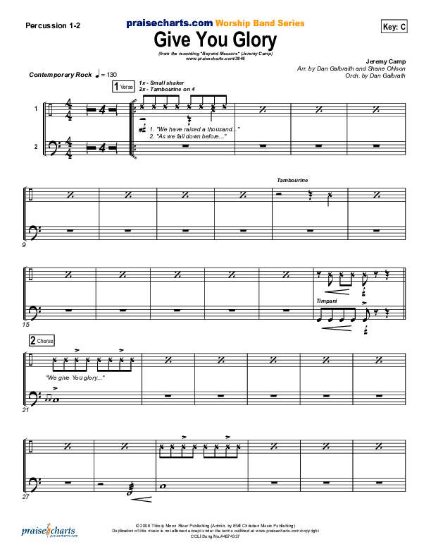 Give You Glory Percussion 1/2 (Jeremy Camp)