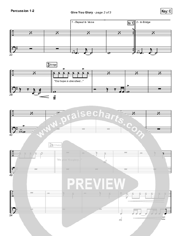 Give You Glory Percussion 1/2 (Jeremy Camp)