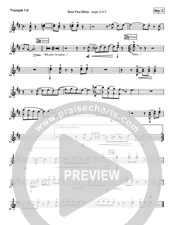 Give You Glory Trumpet 1,2 (Jeremy Camp)