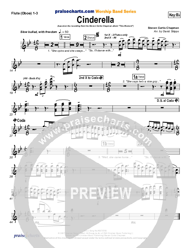 Cinderella Flute/Oboe 1/2/3 (Steven Curtis Chapman)