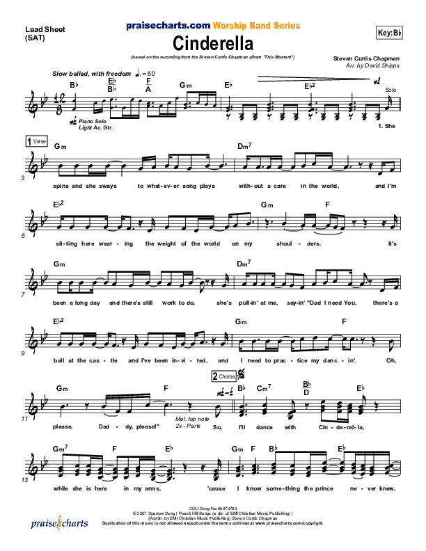 Cinderella Lead Sheet (SAT) (Steven Curtis Chapman)