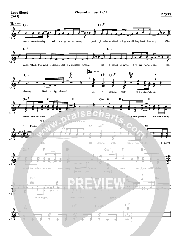 Cinderella Lead Sheet (SAT) (Steven Curtis Chapman)