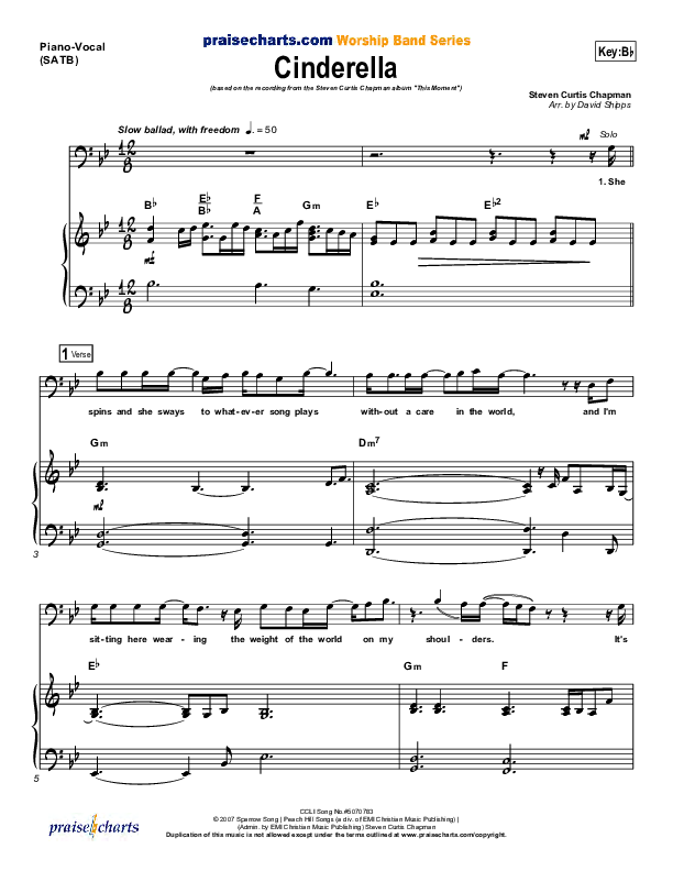 Cinderella Piano/Vocal & Lead (Steven Curtis Chapman)