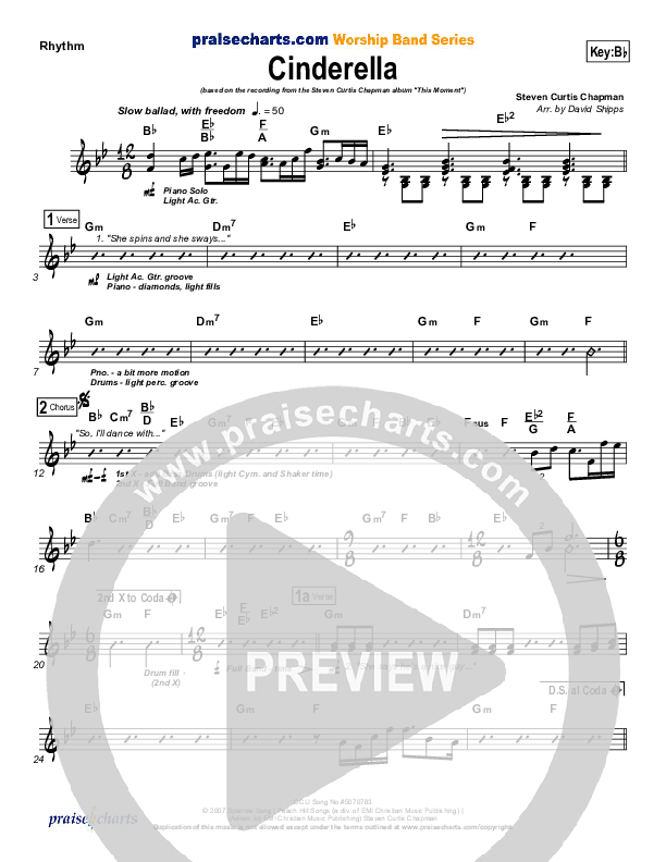 Cinderella Rhythm Chart (Steven Curtis Chapman)