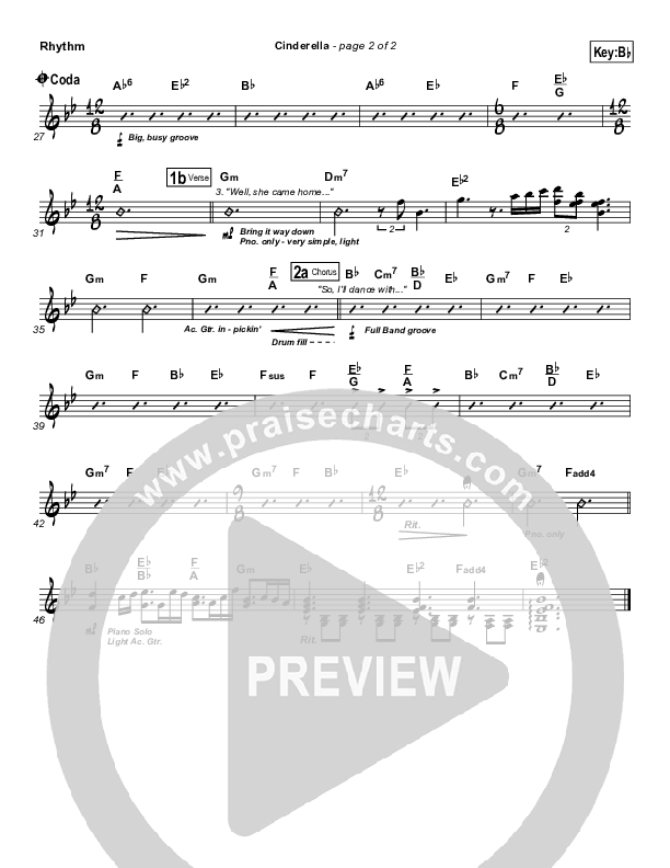 Cinderella Rhythm Chart (Steven Curtis Chapman)
