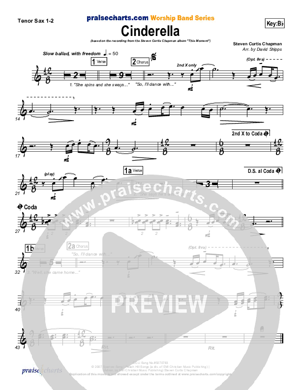 Cinderella Tenor Sax 1/2 (Steven Curtis Chapman)