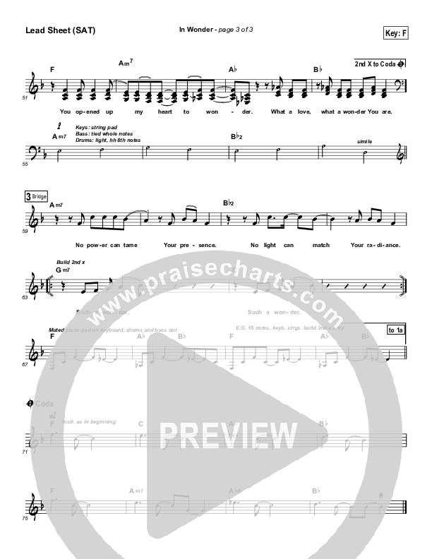 In Wonder Lead Sheet (SAT) (Newsboys)