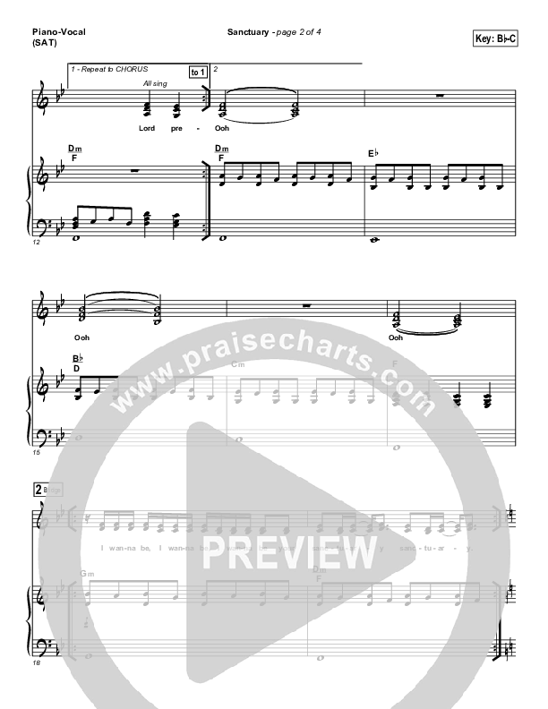 Sanctuary Piano/Vocal (SAT) (Jaci Velasquez)