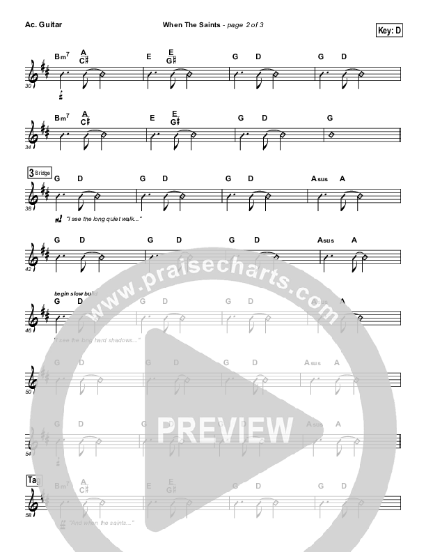 When The Saints Acoustic Guitar (Sara Groves)