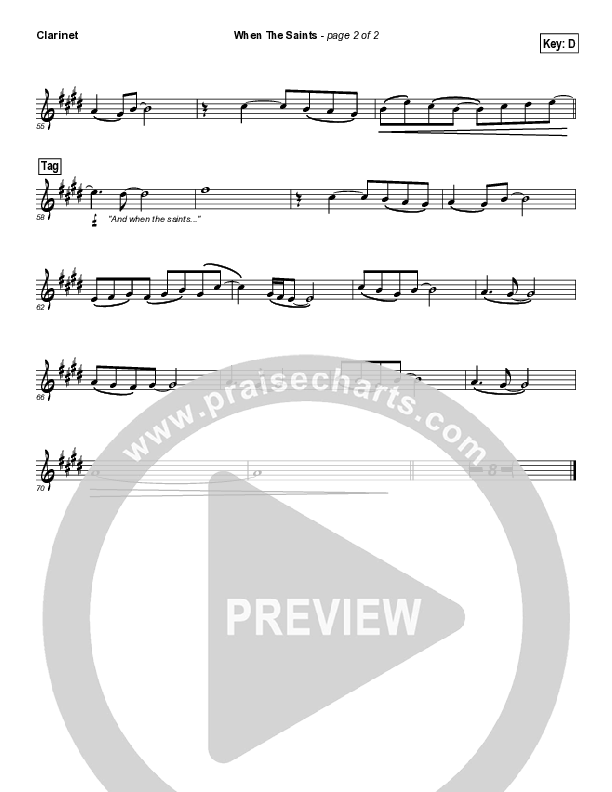 When The Saints Clarinet (Sara Groves)