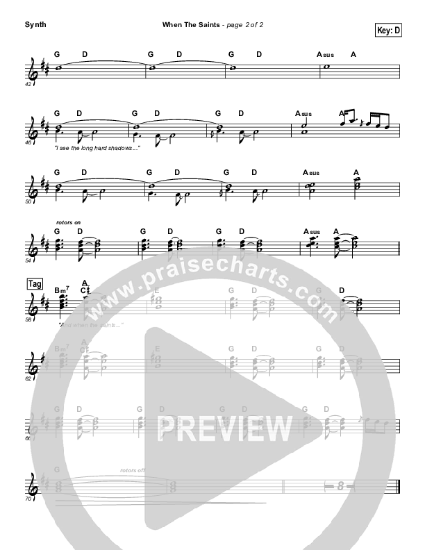 When The Saints Synth Strings (Sara Groves)