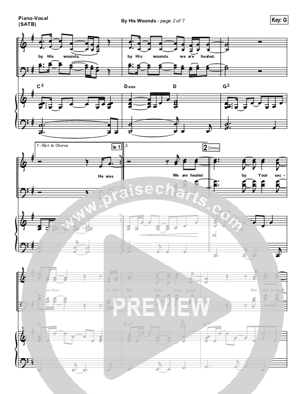 By His Wounds Piano/Vocal (Brian Littrell)