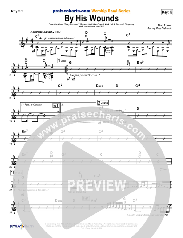 By His Wounds Rhythm Chart (Brian Littrell)