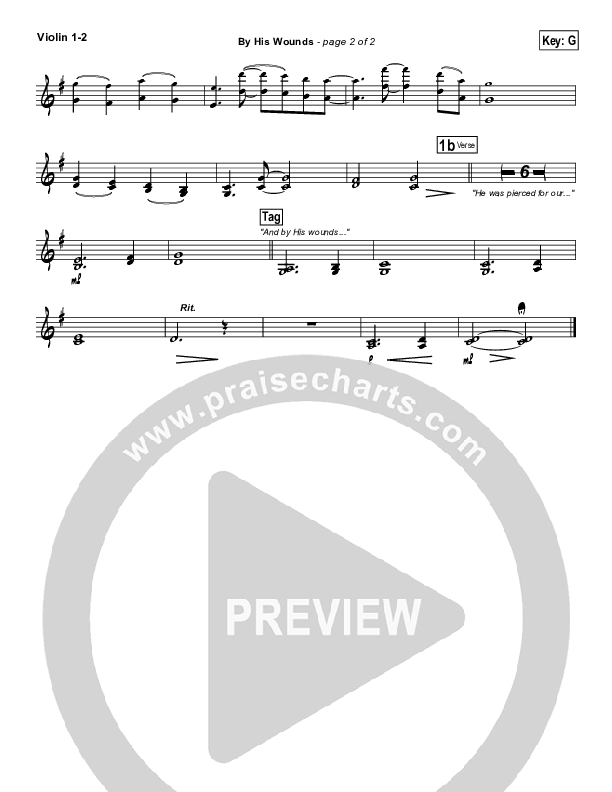 By His Wounds Violin 1/2 (Brian Littrell)