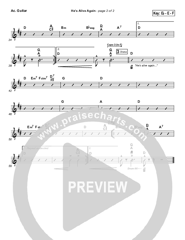 He's Alive Again Acoustic Guitar (Shawn Craig / Passion)