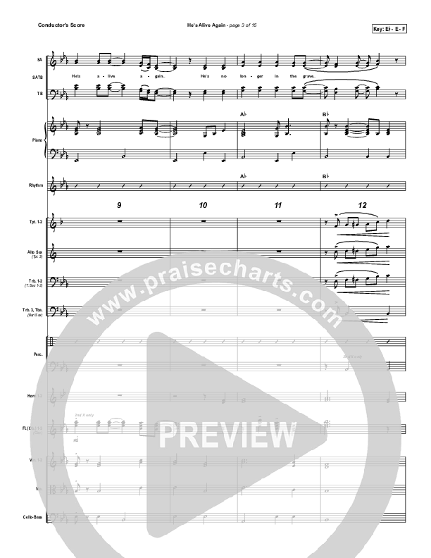 He's Alive Again Conductor's Score (Shawn Craig / Passion)
