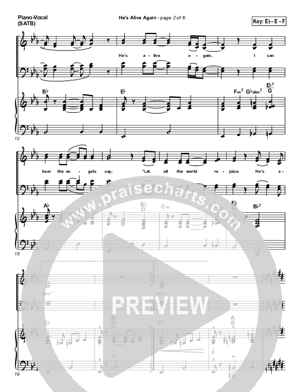 He's Alive Again Lead & Piano (Shawn Craig / Passion)