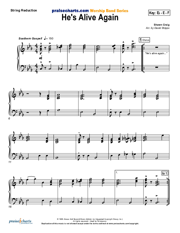 He's Alive Again Synth Strings (Shawn Craig / Passion)