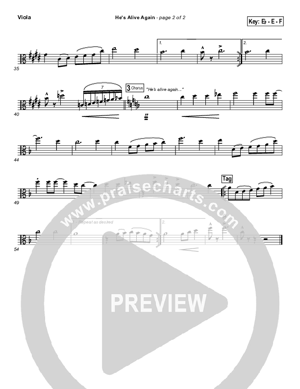 He's Alive Again Viola (Shawn Craig / Passion)