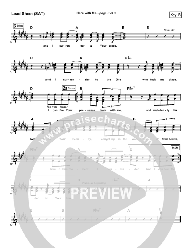 Here With Me Lead Sheet (MercyMe)