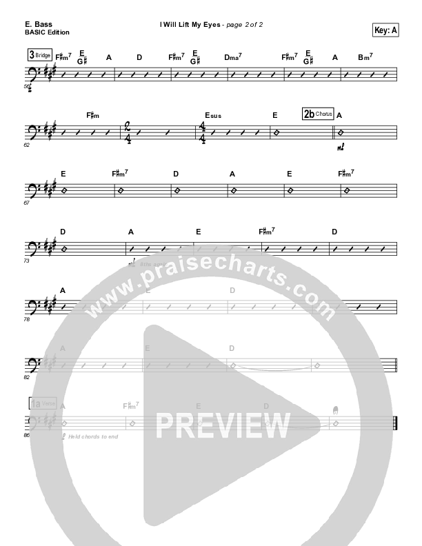 I Will Lift My Eyes Bass Guitar (Bebo Norman)