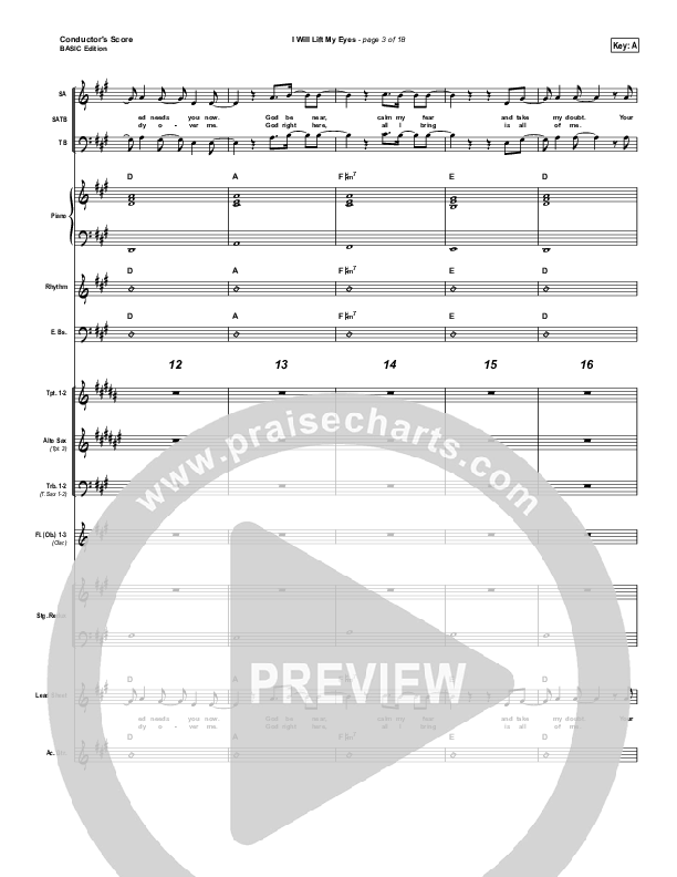 I Will Lift My Eyes Conductor's Score (Bebo Norman)