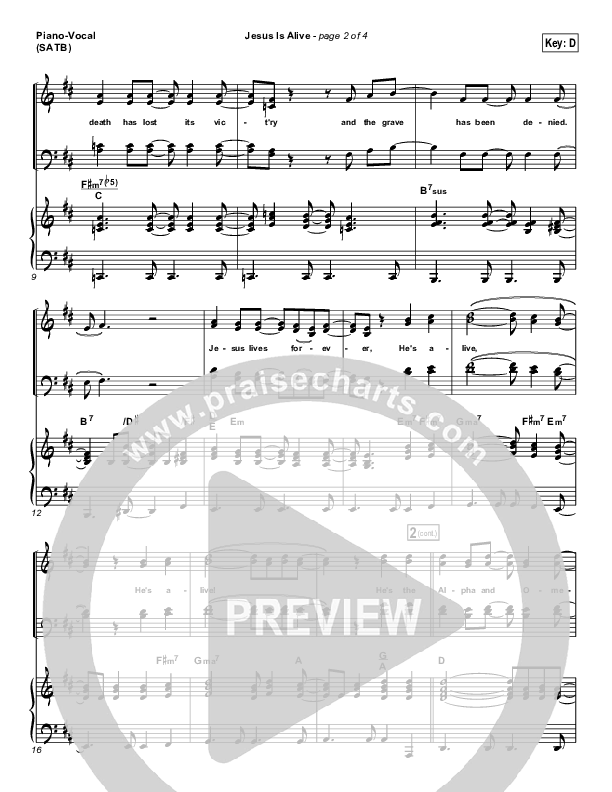 Jesus Is Alive Sheet Music PDF (Ron Kenoly) PraiseCharts