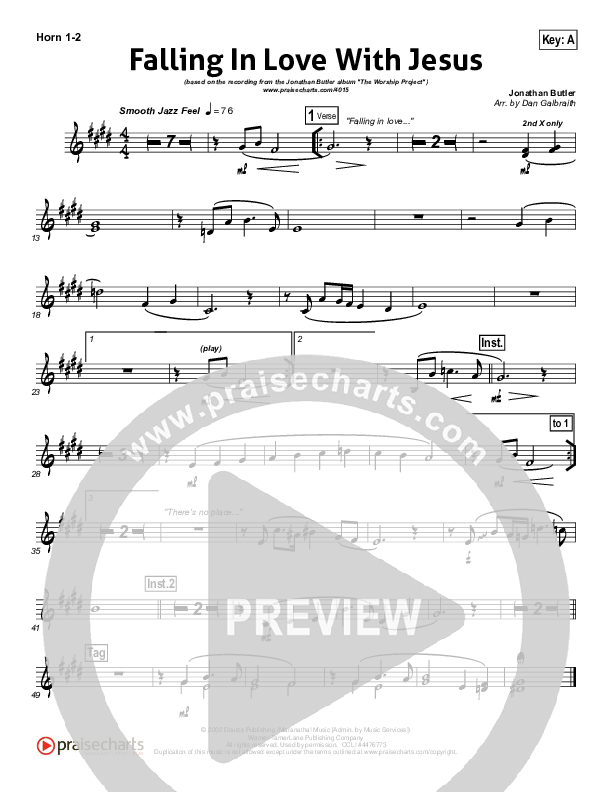 Falling In Love With Jesus Brass Pack (Jonathan Butler)