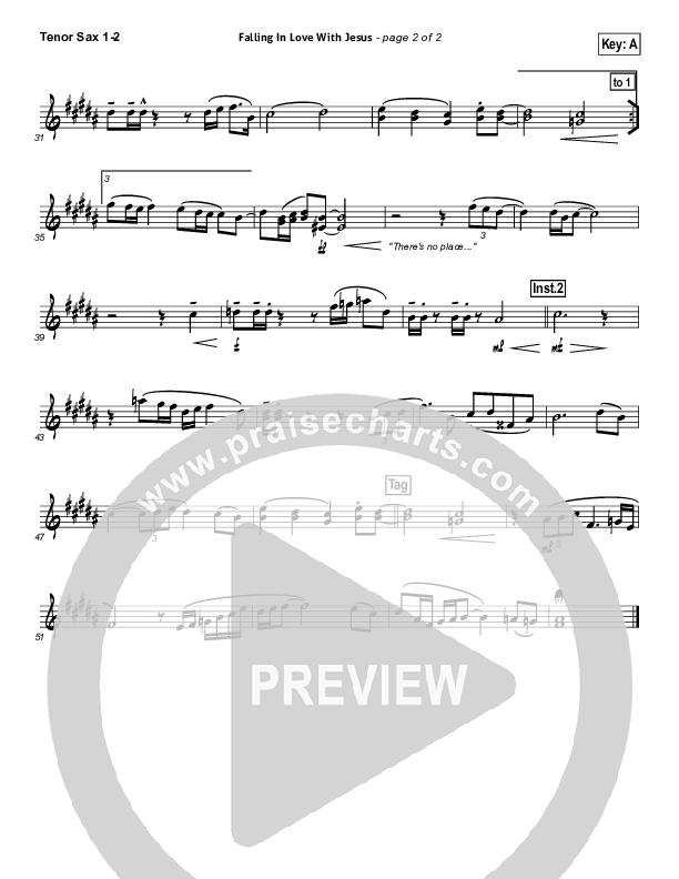 Falling In Love With Jesus Tenor Sax 1/2 (Jonathan Butler)