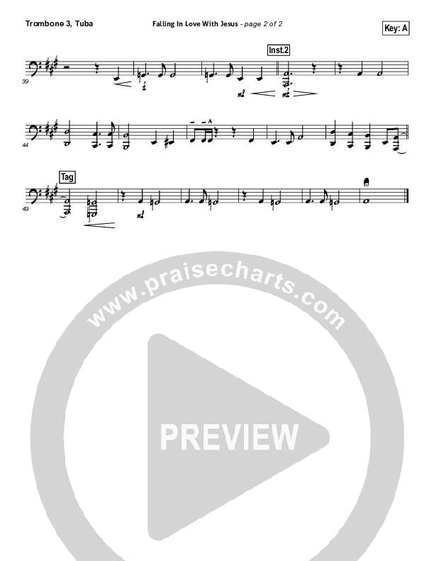 Falling In Love With Jesus Trombone 3/Tuba (Jonathan Butler)