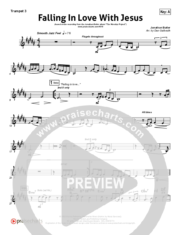 Falling In Love With Jesus Trumpet 3 (Jonathan Butler)