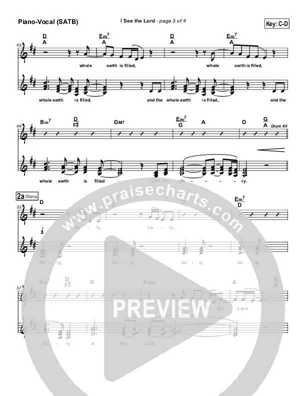 I See The Lord Piano/Vocal (SATB) (Maranatha Singers)