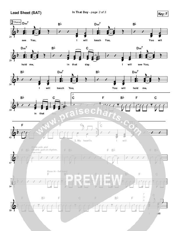 In That Day Lead Sheet (Maranatha Praise Band)