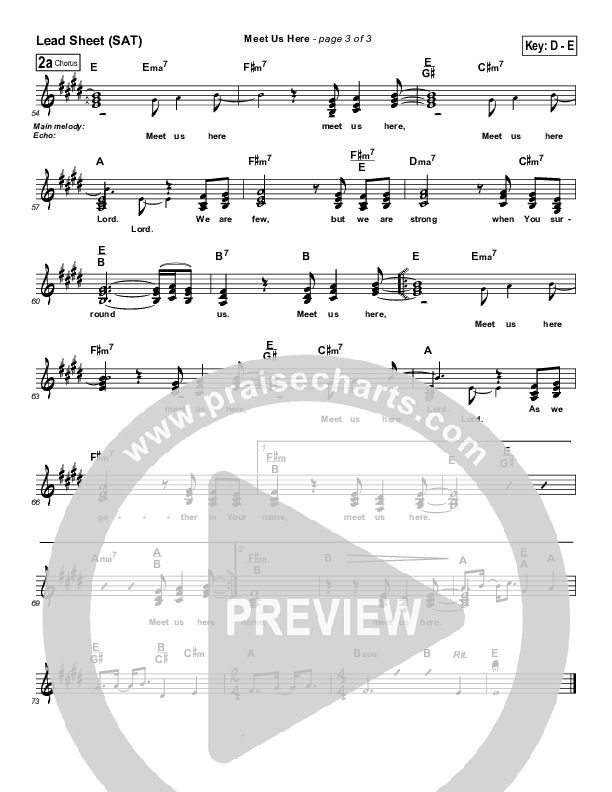 Meet Us Here Lead Sheet (Maranatha Singers)