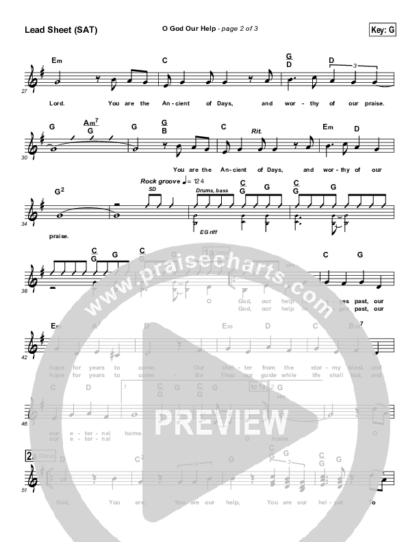 O God Our Help In Ages Past Lead Sheet (Maranatha Singers)