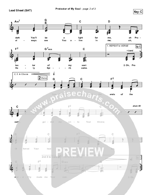 Protector Of My Soul Lead Sheet (Maranatha Singers)