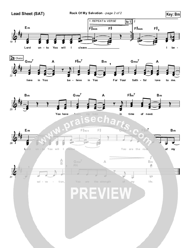 You Are The Rock Lead Sheet (SAT) (Teresa Muller)