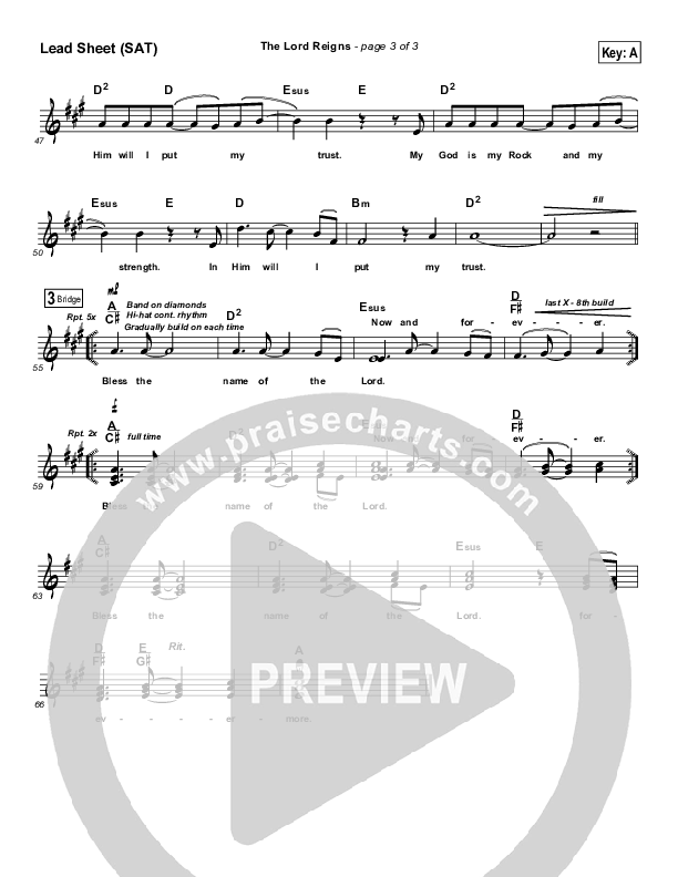 The Lord Reigns Lead Sheet (Maranatha Praise Band)