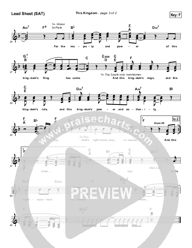 This Kingdom Lead Sheet (SAT) (Maranatha Singers)